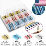 100Pcs Solder Seal Sleeve Terminals Kit Heat Shrink Wire Butt Splice Connectors