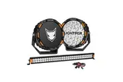 LIGHTFOX OSRAM 9" LED Driving Lights + 30" Dual Row LED Light Bar + Wiring Kit