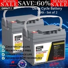 Giantz 12V 50Ah AGM Deep Cycle Battery Solar Power X2 Marine Sealed 4WD Camping