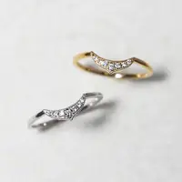 在飛比找蝦皮購物優惠-【巧品珠寶】18K 典雅新月 設計 鑽石戒指