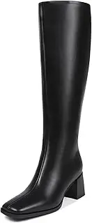 Abbleet Knee High Boots for Women 70s Boots with Chunky Heel, Square Toe Tall Boots Side Zipper Block Heel Dress Boots