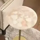 Pink Rose Quartz Stone Coffee Table Crystal Healing Gemstone Countertop Deco