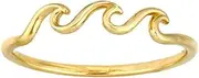 [JewelryWeb] 14k Yellow Gold Wave Design Ring Band Style-Ring for Women
