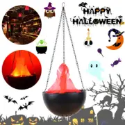LED Hanging Flame Light Fake Fire Simulated Brazier Halloween Xmas Decor Lamp