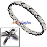 ACCENTS KINGDOM HUGS & KISSES MAGNETIC POWER TITANIUM GOLF BRACELET T9