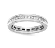 1 ct. tw. Channel Set Princess Diamond Eternity Platinum Band Ring