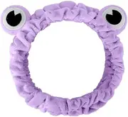 Jowmoy Purple Frog Eye Elastic Headband - Versatile Spa, Skincare & Makeup Headband for Women (1 Pack)