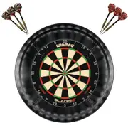 Winmau Blade 6 TRIPLE CORE Dart Board + Target Corona Light + Black Surround + Darts
