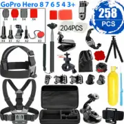 258pcs Au Accessories Pack Case Chest Head Floating Monopod GoPro Hero 7 6 5 4 3