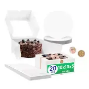 20pcs Bakery Boxes with Window10" x10" x5" 40Pcs 20Pcs Boxes& 20Pcs Boardswit...