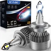 BEVINSEE V23 H7 LED Headlight Bulbs Conversion Bright White 6000K High Low Beam (for: Smart)