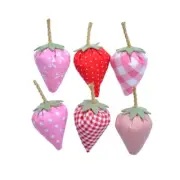 6Pcs Fabric Strawberry Tiered Tray Decors Farmhouse Bowl Fillers Home Supplies