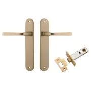 Annecy Lever Oval Backplate Passage Kit Brushed Brass