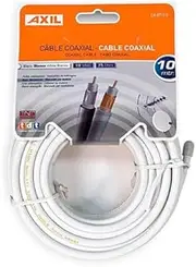 VoltShine 10m 19VATC White Coaxial Cable Ideal for Transmitting TV Signals and Connecting Audio and Video Equipment