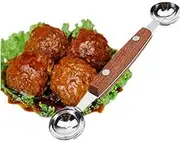 Non-Stick Meatball Spoon Ice Cream Melon Baller Scoop Kitchen Tools,Stainless Steel Scoop Thickened Stainless Steel Ball Spoon Meatball Maker/fishball Spoon(Color:Black,Size:16.7x2.7x3.1cm) (Color :