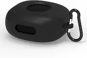 Geekria Silicone Case Cover Compatible with Soundcore Sport X20 True Wireless Earbuds, Protective Earphones Case Cover with Keychain Hook, Charging Port Accessible (Black)