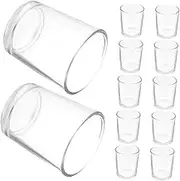 VALICLUD 12Pcs Small Transparent Glass Shot Glasses Mini Cups for Beer Wine and Spirits Ergonomic Design for for Parties Bars and Family Gatherings