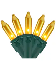 Northlight 100 Count Opaque Gold Mini Christmas Lights - 28.8ft Green Wire
