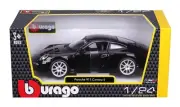 2011 Porsche 911 Carrera S 1/24 Scale Diecast Model by Bburago - BLACK w/ BOX
