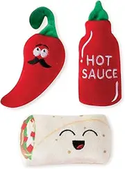 Fringe Studio Squeaker Pet Toy Set, Set of 3, Hot & Spicy (289435)