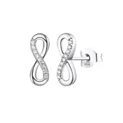 Sterling Silver Cubic Zirconia Infinity Stud Earrings