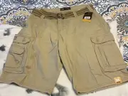 Lee Men's Dungarees Belted Wyoming Cargo Short - Buff - Size 34