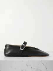 [Le Monde Béryl] Le Monde Béryl - Stella Leather Mary Jane Ballet Flats - Black - IT42 IT 42 Black