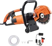 VEVOR Electric Concrete Saw, 7 in Circular Saw Cutter, 2000 W High Power with Max. 2.5 in Cutting Depth, Wet/Dry Disk Saw Cutter Includes Water Line, Pump and Blade, for Stone, Brick