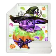 Witchy Halloween Lil Dragon Throw Blanket