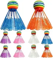 Badminton Shuttlecock Set, Colorful Game Badminton Balls Kit, Ergonomic Grip Sports Accessories for Balcony, Garden, Playground, Home, Gym