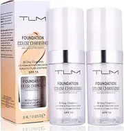30ml TLM Concealer Cover Cream Flawless Colour Changing Foundation Makeup Base Nude Face Liquid Cover Concealer Changing Warm Skin Tone Moisturising Cover for women & girls(2pcs)