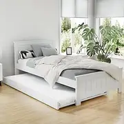 Artiss King Single Bed Frame Day Beds Montessori Baby Toddler Kids Toddles Loft Floor Daybed Platform Wooden Timber Frames Base Bedroom Room Decor Home Furniture White, Modern Design