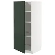 METOD high cabinet with shelves, white/Havstorp deep green, 60x60x140 cm