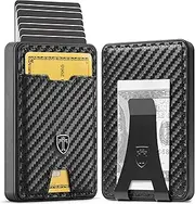 [Travando] Swype Slim Wallet for Men Metal RFID Blocking Mens Wallet Card Case, XL Carbon, Swype Slim, Money Clip