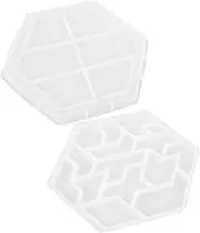 KOCKSHION Hexagon Tangram Mold DIY Resin Puzzle Game Mold for Creative Crafting Family Fun and Decor Projects for Easy Cleaning and Reusable Use