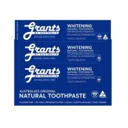 12 x Grants Whitening Natural Toothpaste with Baking Soda & Peppermint 110g