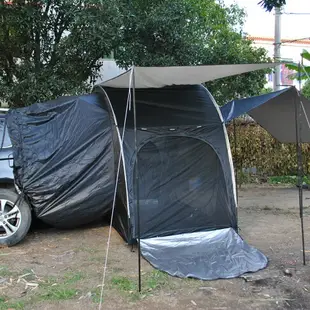 車尾帳篷 帶網紗延伸天幕車尾延伸帳篷,加防雨罩遮陽后備箱帳篷車尾帳篷-快速出貨