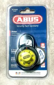 NEW ABUS 78/50 COMBINATION YELLOW PADLOCK - HIGH SECURITY GERMAN TECH