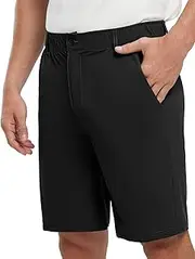 'TBMPOY Men's Stretch Golf Shorts 9'' Lightweight Cargo Hiking Work Business Quick Dry Short for Casual Travel 5 Pockets'