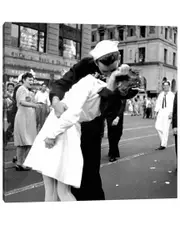 Kissing the War Goodbye - V-J Day in Times Square by Victor Jorgensen Wall Art