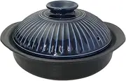 Ginpo Pottery 2080-1855 Earthenware, Induction Compatible, Direct Fire, Chrysanthemum Flower, No. 9, for 3-4 People, Banko Ware, Made in Japan