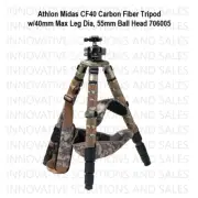 Athlon Midas CF40 Carbon Fiber Tripod w/40mm Max Leg Dia, 55mm Ball Head 706005