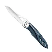 LEATHERMAN SKELETOOL KBX FOLDING POCKET KNIFE COMBO BLADE | DENIM BLUE