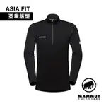 【MAMMUT】AENERGY ML HALF ZIP PULL AF MEN 保暖立領半拉鍊長袖排汗衣 黑色 男款 #1016-01120