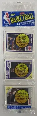 1989 Fleer Basketball Rack Pack With Karl Malone & Larry Bird Sticker