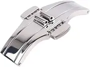 APTPKGDFDK Butterfly Deployment Watch Band Buckle Metal Silver Stainless Steel Watch Strap Clasp Button Accessories Fit For Tissot T1853 Cuff