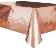 Rectangle Table Cover Metallic Rose Gold Tablecloth Plastic Waterproof 137x274cm