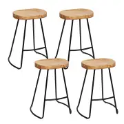 4x Bar Stools Tractor Seat 65cm Wooden
