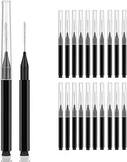 20PCS Micro Eyebrow Brush, Eyebrow Spoolie Brush Brow Lamination Brow Brush Eyelash Brushes Lash Lift Tool for Eyebrows and Eyelashes Extensions - Black