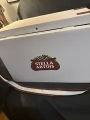 White STELLA ARTOIS Canvas PICNIC BASKET Mini Table COOLER With Accessories